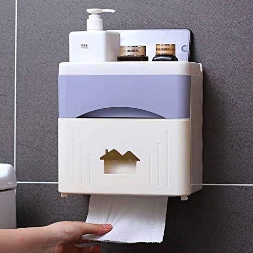 Држач за тоалети FXBZA, самостојно лепило, wallидно монтирање, водоотпорна, со кутија за складирање, применлива ролна хартија, преклопена