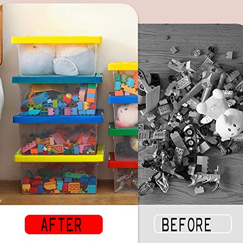 Среќа-Оди Играчка За Складирање Организатор Канти Со Капак-Редење Пластични Организатор Кутија Во собата на 2, Деца Играчка