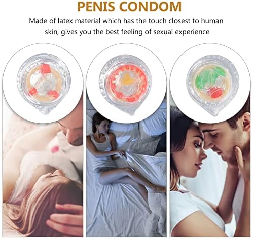 Абаодам 12 парчиња шарени цветни кондоми удобни мажи кондоми латекс машки кондоми со вкус