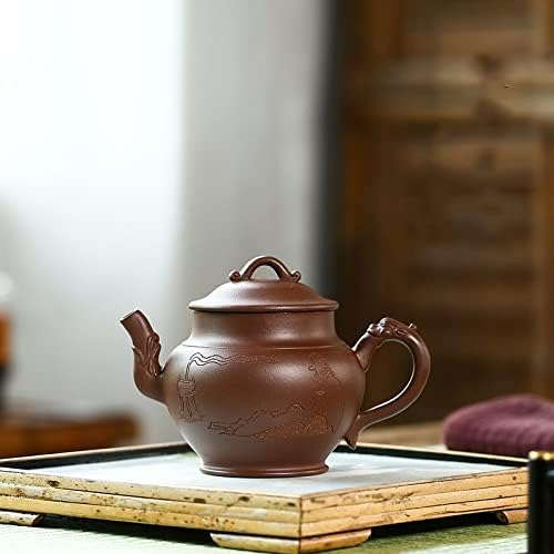 Wionc виолетова глина врежана и насликана Ssangyong yurun чајник Зиша чајник рачно изработен тенџере кунг-фу софтвер за пијалоци со чај