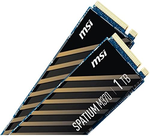 MSI SPATIUM M370 NVMe M. 2 1tb Внатрешна SSD PCIe Gen3 NVMe 1.3 3D NAND 1600 TBW