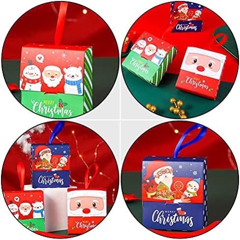 12 парчиња Торба Држач За Бонбони Кутија За Складирање Божиќни Кутии За Колачиња Божиќни Украси Подароци Украси