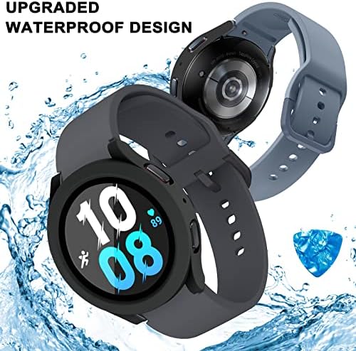 Нинки Компатибилен Водоотпорен Samsung Galaxy Watch 5 40mm Куќиште Со Заштитник На Екранот Црна, Водоотпорна Заштитна Футрола Отпорна на Удари Отпорна на Прашина за Galaxy Watch 4 40m
