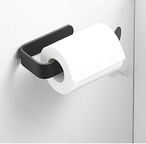 HXXDXDP Држач за Тоалетна Хартија без Дупчење Решетка За Крпи За Монтирање На Ѕид Црн Моден Простор алуминиумски полици за хартија за бања Додатоци за кујна