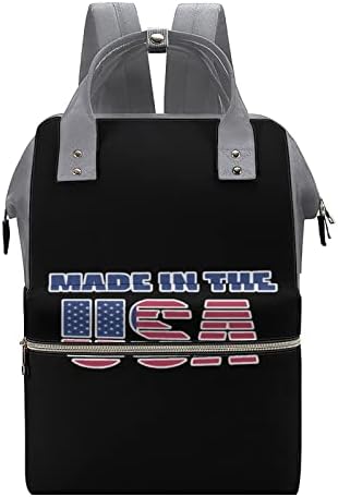Направено во Америка ранец за торбичка за пелена стилска породилна торба мултифункционално водоотпорно патување медицинско -медицинско рамо на рамото