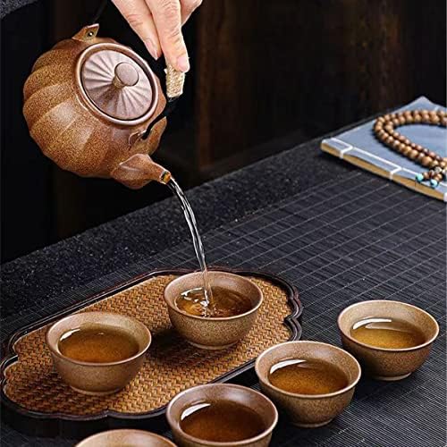 KeyDuacu јапонски чај сет, груба чај од чај, сет за чај од чај, елегантен азиски сет за чај, loversубители на чај/мажи/жени