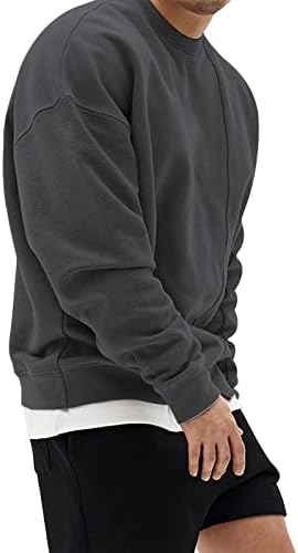 Surenow Mens Patchwork Crewneck Sweatshirt со долга ракава лесна териза за џемпери, обичен тренинг кошула на врвови на врвови на врвови