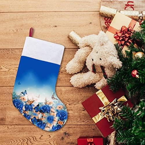 Божиќни и маргаритки Божиќни порибни чорапи со кадифен камин што виси за декор за домашно дрво
