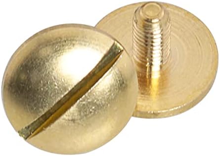 FMHXG 2pcs месинг топка столпчиња за забивање на копчето за глава, обетка и o прстен ротирачки d прстен тока рачка од облека, кожа занаетчиски ремен за паричник 10мм