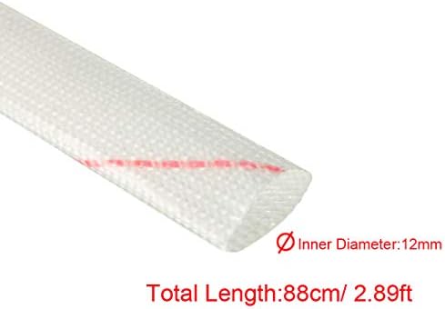 uxcell 5pcs фиберглас топлински штит за топлински штит 12мм ID x 2,89ft Прилагодлив PVC силиконски фиберглас ракав за ракав