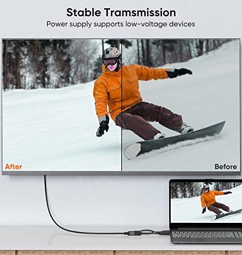 CableCreation HDMI за прикажување на адаптерот со USB моќност, 4K x 2K@60Hz HDMI машки до DP Femaleенски адаптер во согласност со Xbox One/PS4/PS5