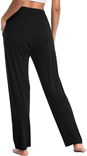 Анеми женски јога џемпери со џебови директно лесни удобни удобни високи половини за влечење лабави потни пантолони