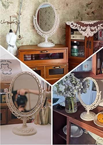 Шонс Гешафт 2-Странично Огледало За Шминка На Масата, Вртливо Гроздобер Огледало За Огледало За Козметичко Огледало, Огледало За Убавина За Облекување