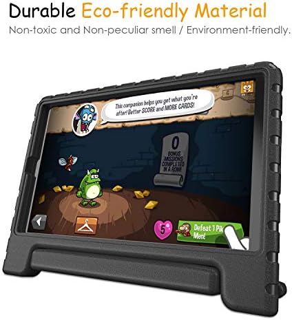 Fintie Shockproof Case за Samsung Galaxy Tab A 10.1 2019 Model SM-T510/T515/T517, серија на Kiddie, мала тежина конвертибилна рачка за рачка за деца, пријателски покритие, црно