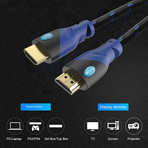 Аурум Ултра Серија Со Голема Брзина HDMI Кабел Со Ethernet-Плетенка 10 Ft HDMI Кабел Екстендер Поддржува 3d И Аудио Повратен Канал До 4k Резолуција - Компатибилен СО ТВ, КОМПЈУТ?