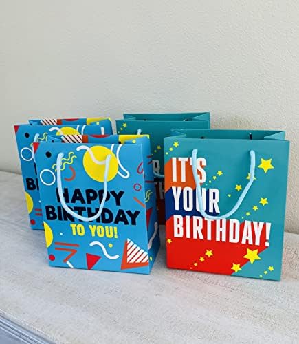 10 Пакувајте Асортиман На Торби За Роденденски Подароци Со Ткивна Хартија-Големи, Средни И Мали Кеси За Завиткување Подароци Со Рачки