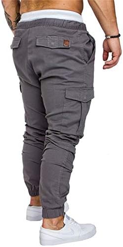 Менс модни џогери Спортски панталони - памучни панталони панталони панталони со панталони со долги панталони