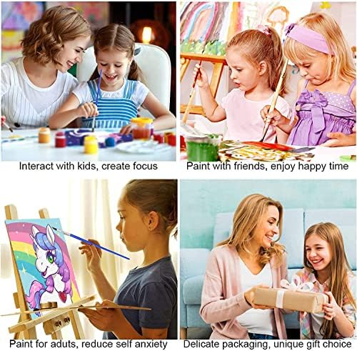 4 пакет боја по броеви за деца, лесна боја по броеви за почетник, без рамка боја по броеви за деца на возраст од 4-8 години, акрилни