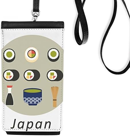 Традиционална јапонска локална храна суши телефонски паричник чанта што виси мобилна торбичка црн џеб
