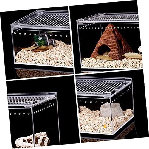 Балакоо 2 парчиња Кутија Акрилна Кутија За Индексирање Миленичиња Пајак Терариум Влекачи Терариум За Влекачи Кутија За Хранење Змија