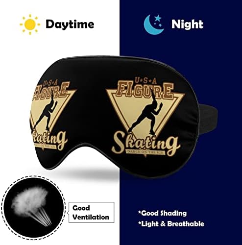 УСА фигура уметничко лизгање Смешно спиење маска за очи меко слепило око со прилагодлива лента ноќна очила за мажи за жени