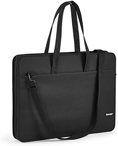 Торба за портфолио со уметност на слика, 23,6 во *17.7 во *3.14 во црна уметност, носење кутија за складирање, водоотпорна торба за табли за