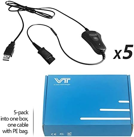 Кабел за адаптер QD-TO-USB со волумен-неми-5-пакет за слушалки за приклучок FlantRonic-QD
