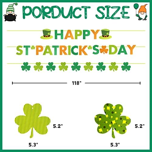 Декорации на Денот на Св. Денот на банер на Патрик, совршен за ирски партиски материјали- зелена и светло зелена боја