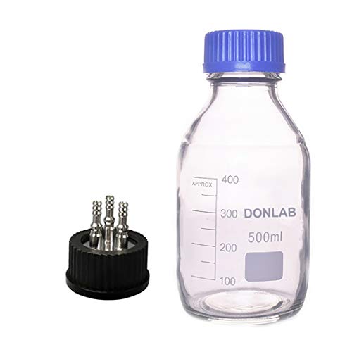 Donlab MBV-01L3 стакло 1000ml/1L тркалезно шише со шише со шише за складирање на медиуми со SUS 316 m-3-преку капа GL45