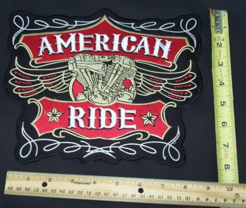 Американско возење со железо на централна лепенка за возач на мотоцикли или ветеран ветеран елек