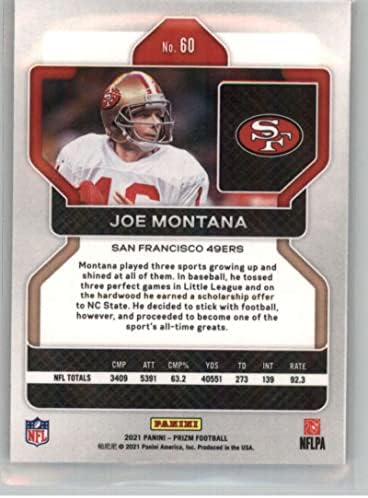 2021 Panini Prizm 60 oeо Монтана Сан Франциско 49ers NFL Football Trading Card