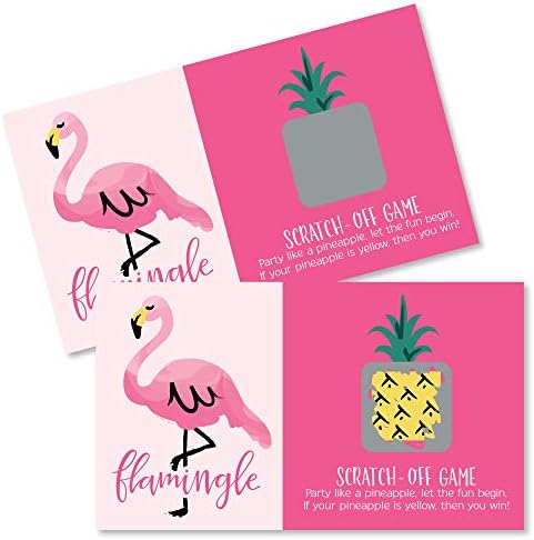 Голема точка на среќа Пинк Фламинго - забава како ананас - Тропски летни игри за гребење на картички - 22 брои