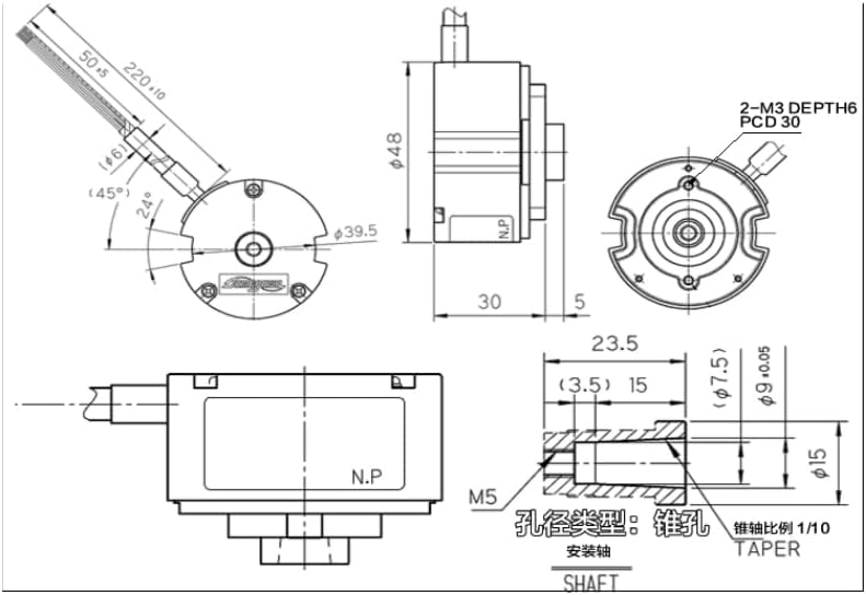 Контролер на мотор Davitu-TS5214N8566 OIH48-2500P8-L6-5V енкодер
