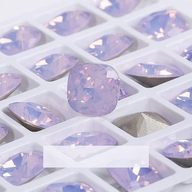 10мм сјај К9 Опал Кристал квадратен агол форми Поинтбек Кристални нокти камења за DIY 3D нокти уметнички украси Облеки накит -