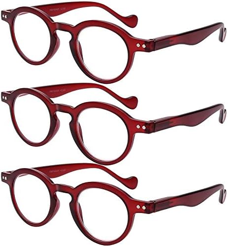 АМИЛЕТ 3-Пакет Ретро Тркалезни Очила За Читање Мажи Жени Пролетни Шарки Читатели Со Лесен Квалитет