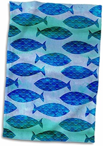 3 -риба риба подводна шема зелена и сина - крпи