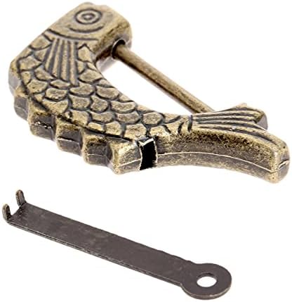 ygqzm 1pc 60x9x31mm цинк легура кинеска гроздобер антички бронза клуч со клучеви со лопатка Ретро комбинација Лозинка за заклучување на накит за накит w/клуч