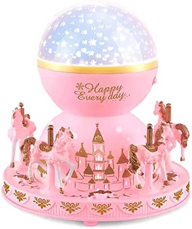 Карусел музички кутии 3Д рингишпил музичка кутија топка со замоци коњи деца музички глобус за роденден на мајки