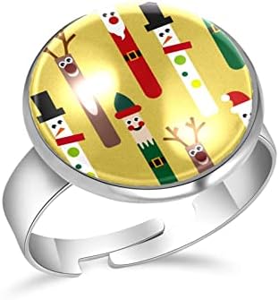 Позлатен прстен за жени, стилски прилагодлив отворен прстен, Божиќна црвена буква од тули Q