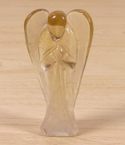 Reikiera by Conchshell Hand Ressated Pocket Crystal Guardian Clear Fluorite Angel Hualing Reiki Figurines Статуа со кутија за подароци-