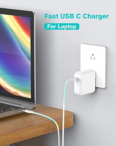 67W USB C полнач за MacBook Pro, 6,6ft USB C до C кабел+10ft USB C до USB C кабел за полнење