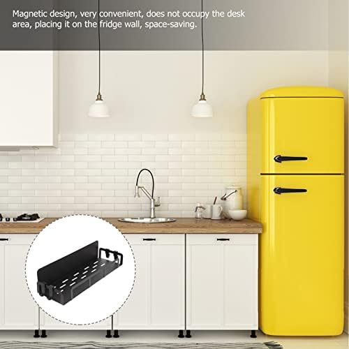 Магнетна полица со солтуристи за фрижидер магнетна решетка за фрижидер за зачини, прибор или плочи, работи како држач за пешкири со куки, организација