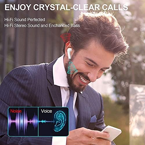 Безжични ушни уши, Bluetooth Earbuds 30 часа игра изградено во микрофон за откажување на бучава со кутија за полнење, слушалки со Bluetooth
