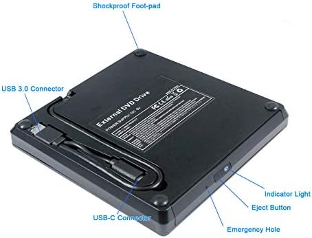 USB-C Надворешен 3d Blu-ray Диск Режач Диск, За Windows 10 8 8.1 7 Насловна Pro Mac OS Ултрабук Лаптоп &засилувач; Десктоп Компјутер,