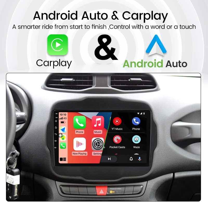 Андроид 11 Автомобил Радио Стерео За Џип Отпадник 2015-2020, Biorunn 9 Инчен Окта Јадро Автомобил GPS Navi Безжичен Carplay Android