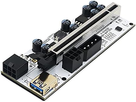 Нова верзија 010-X PCIE Riser 1x до 16x графичко продолжение со Flash LED за Bitcoin GPU Rining Moundered Riser Adapter картичка