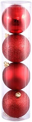 Викерман 35377-12 Црвен сјаен мат сјајно секвенцински топка елка украс