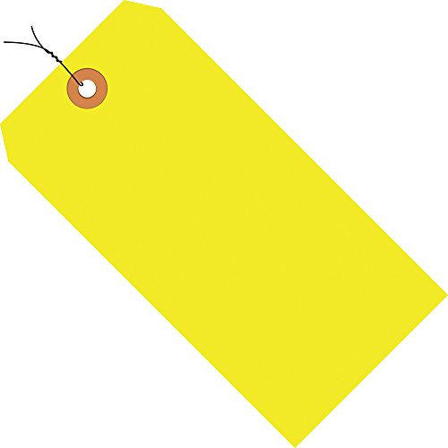 Ознаки за испорака на снабдување со врвни пакувања, пред-жични, 13 п.п., 3 1/4 x 1 5/8, флуоресцентно жолто
