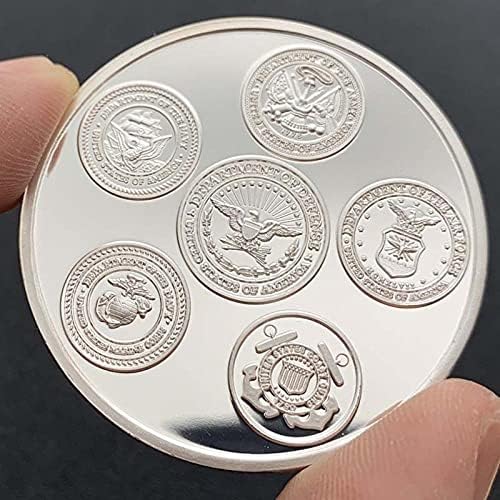 Американски Значка Пет Армии Сребрена Позлатена Комеморативна Колекционерска Монета Подарок Среќа Предизвик Монета