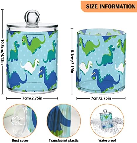 Симпатична Диносаурус Држач За Памук Контејнери За Бања Тегли Со Капаци Поставете Тегла Со Тркалезна Подлога За Памук Тркалезни